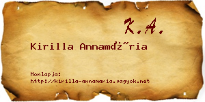 Kirilla Annamária névjegykártya